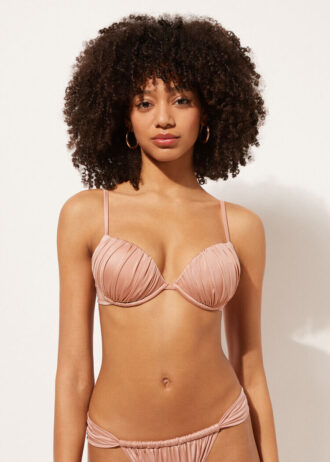 Push up Swimsuit Shiny Satin