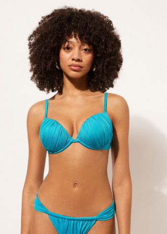 Push up Swimsuit Shiny Satin