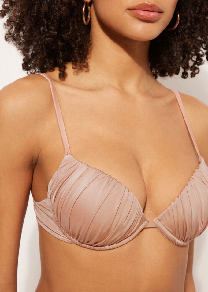 Push up Swimsuit Shiny Satin
