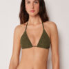 Removable Padding Triangle Swimsuit Top Crinkle Waves Removable Padding Triangle Swimsuit Top Crinkle Waves