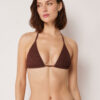 Removable Padding Triangle Swimsuit Top Crinkle Waves Removable Padding Triangle Swimsuit Top Crinkle Waves