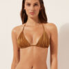 Removable Padding Triangle Swimsuit Top Shiny Satin Removable Padding Triangle Swimsuit Top Shiny Satin