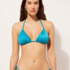 Removable Padding Triangle Swimsuit Top Shiny Satin Removable Padding Triangle Swimsuit Top Shiny Satin