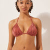 Removable Padding Triangle Swimsuit Top Shiny Satin Removable Padding Triangle Swimsuit Top Shiny Satin