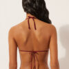 Removable Padding Triangle Swimsuit Top Shiny Satin