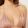 Removable Padding Triangle Swimsuit Top Shiny Satin Removable Padding Triangle Swimsuit Top Shiny Satin