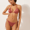 Removable Padding Triangle Swimsuit Top Shiny Satin Removable Padding Triangle Swimsuit Top Shiny Satin