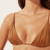 Removable Padding Triangle Swimsuit Top Shiny Satin Removable Padding Triangle Swimsuit Top Shiny Satin