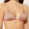 Removable Padding Triangle Swimsuit Top Shiny Satin Removable Padding Triangle Swimsuit Top Shiny Satin