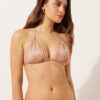 Removable Padding Triangle Swimsuit Top Shiny Satin Removable Padding Triangle Swimsuit Top Shiny Satin