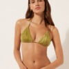 Removable Padding Triangle Swimsuit Top Shiny Satin Removable Padding Triangle Swimsuit Top Shiny Satin