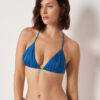 Removable Padding Triangle Swimsuit Top Shiny Satin Removable Padding Triangle Swimsuit Top Shiny Satin