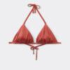 Removable Padding Triangle Swimsuit Top Shiny Satin Removable Padding Triangle Swimsuit Top Shiny Satin