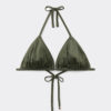 Removable Padding Triangle Swimsuit Top Shiny Satin Removable Padding Triangle Swimsuit Top Shiny Satin