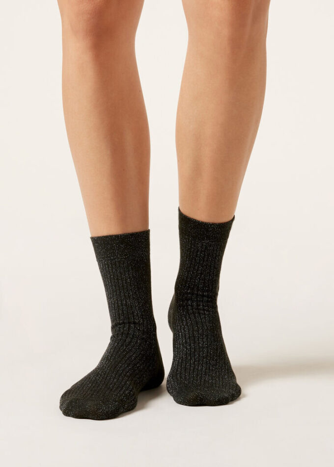Ribbed Glitter Socks