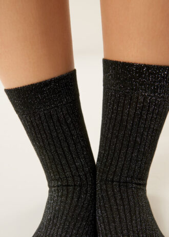 Ribbed Glitter Socks