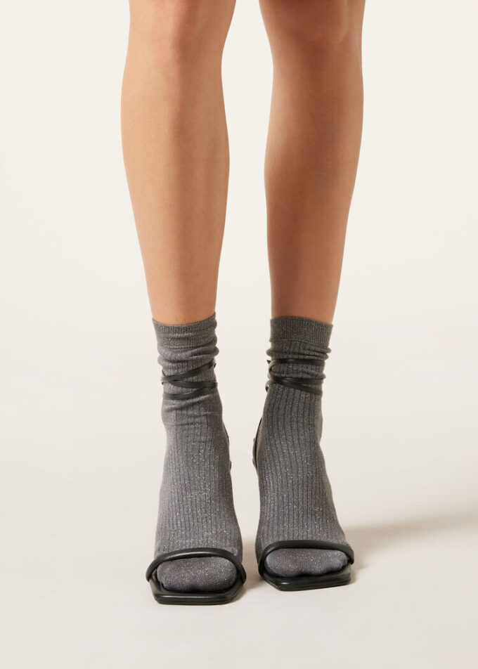 Ribbed Glitter Socks