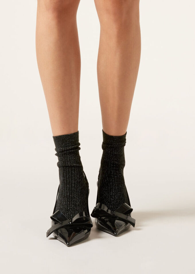 Ribbed Glitter Socks