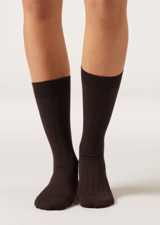 Ribbed Mid-Calf Socks