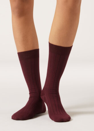 Ribbed Mid-Calf Socks