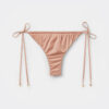 Satin Brazilian String Bikini Bottoms Satin Brazilian String Bikini Bottoms