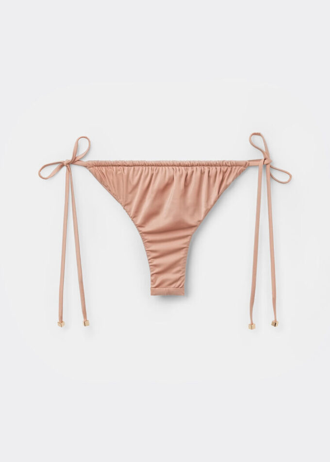 Satin Brazilian String Bikini Bottoms Satin Brazilian String Bikini Bottoms