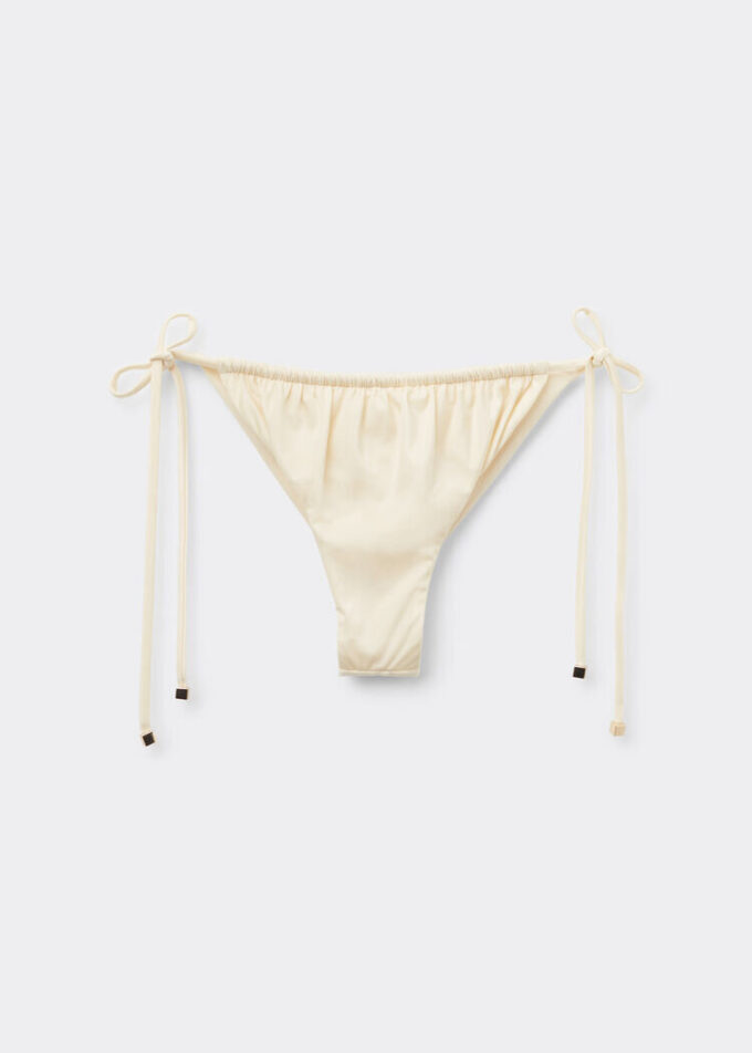 Satin Brazilian String Bikini Bottoms Satin Brazilian String Bikini Bottoms