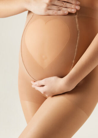 Sheer 20 Denier Maternity Tights with See-Through Heart