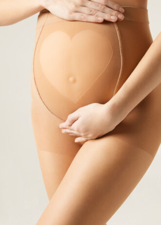 Sheer 20 Denier Maternity Tights with See-Through Heart