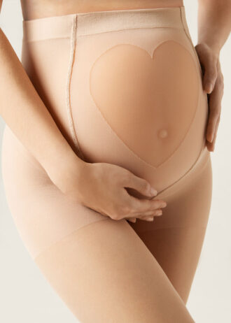 Sheer 20 Denier Maternity Tights with See-Through Heart