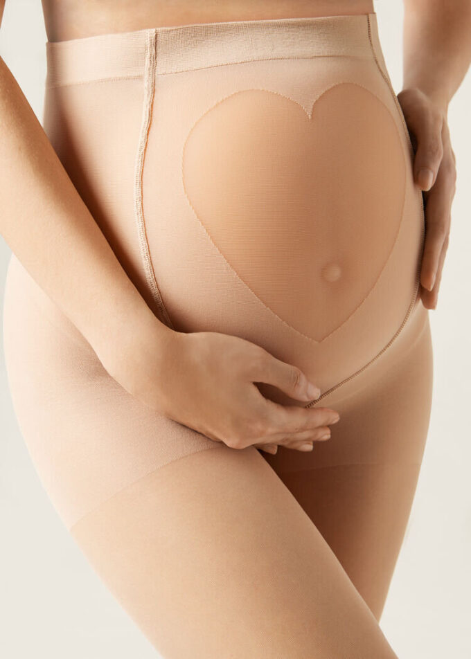 Sheer 20 Denier Maternity Tights with See-Through Heart Sheer 20 Denier Maternity Tights with See-Through Heart