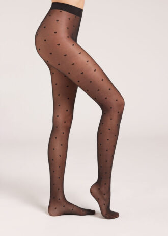 Sheer 30 Denier Mini Heart Tights