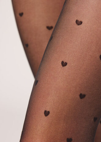 Sheer 30 Denier Mini Heart Tights