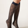 Sheer Diamond Pattern Knee High Socks Sheer Diamond Pattern Knee High Socks