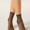 Sheer Short Socks with Rhinestones