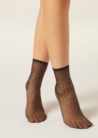 Sheer Short Socks with Rhinestones Sheer Short Socks with Rhinestones