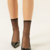 Sheer Short Socks with Rhinestones