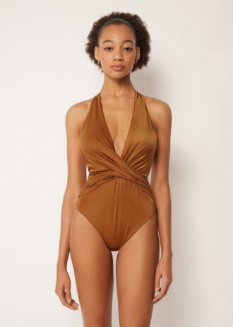 Shiny Satin One Piece Swimsuit