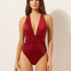 Shiny Satin One Piece Swimsuit