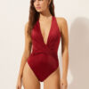 Shiny Satin One Piece Swimsuit
