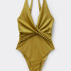 Shiny Satin One Piece Swimsuit
