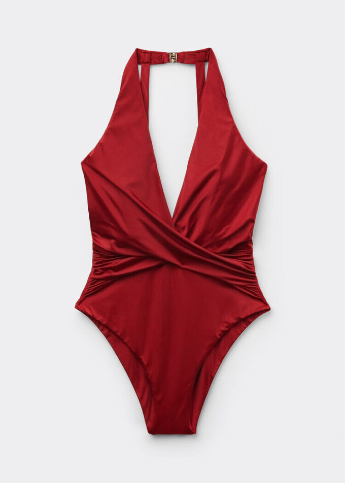 Shiny Satin One Piece Swimsuit