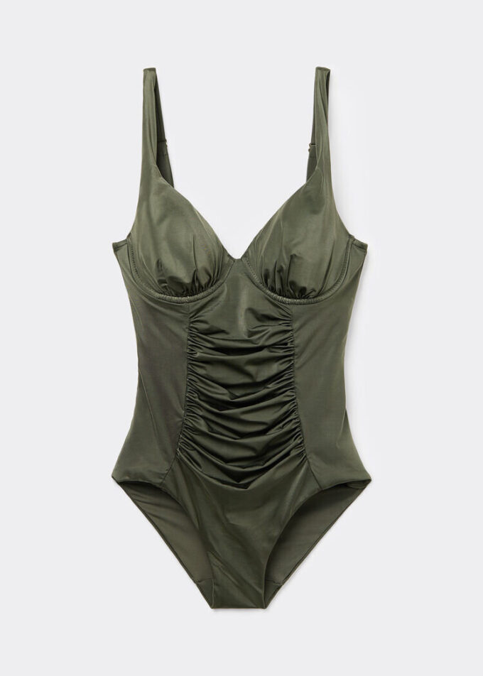 Shiny Satin Slimming One Piece Swimsuit Shiny Satin Slimming One Piece Swimsuit