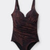 Slimming One-Piece Swimsuit Dark Animalier Slimming One-Piece Swimsuit Dark Animalier