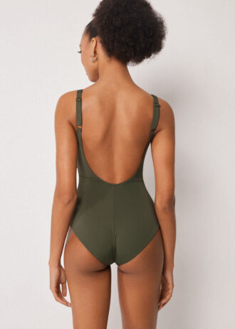 Slimming One-Piece Swimsuit Elegant Draping