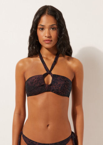 Strapless Bikini Top Dark Animalier