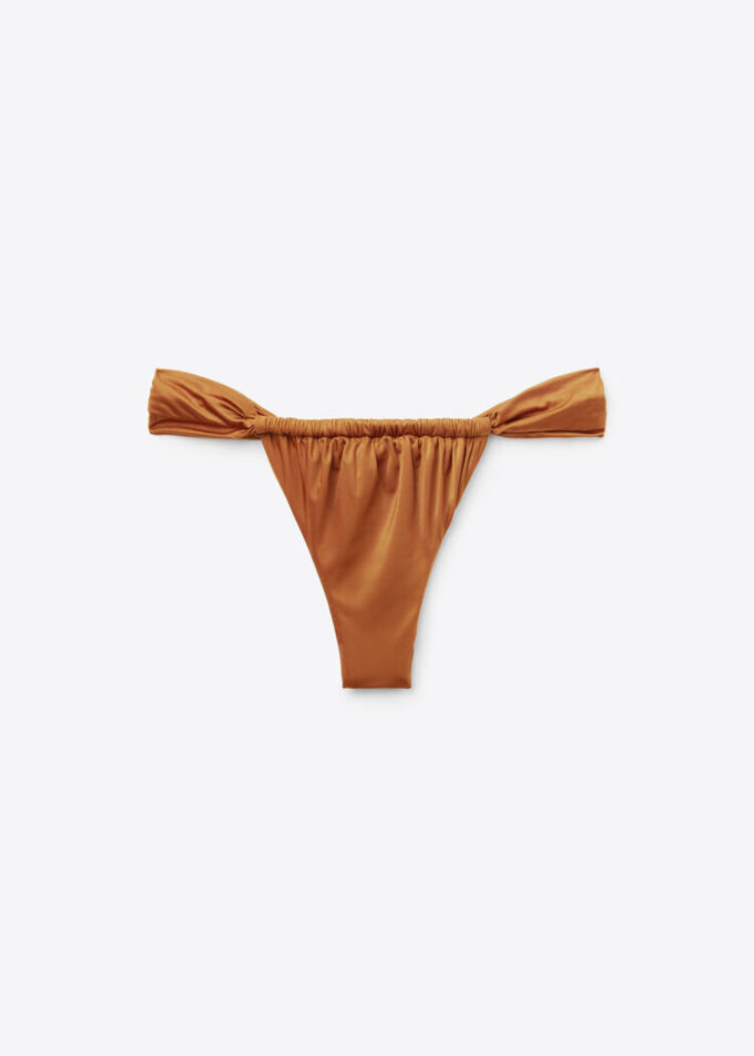 String Brazilian Swimsuit Bottom Shiny Satin String Brazilian Swimsuit Bottom Shiny Satin
