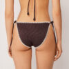String Swimsuit Bottom Bicolor Embroidery