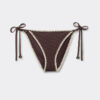 String Swimsuit Bottom Bicolor Embroidery