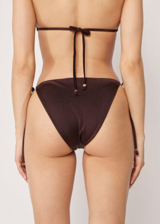 String Swimsuit Bottom Brown Glitter